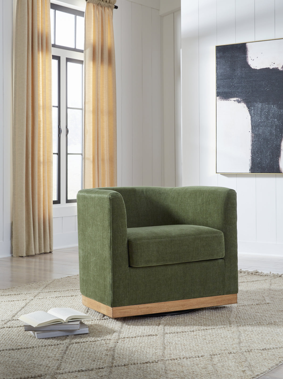 A2Z Furniture - Ashley Furniture - Jersonlow Swivel Accent Chair - Swivel Accent Chair / Forest Green - A3000696