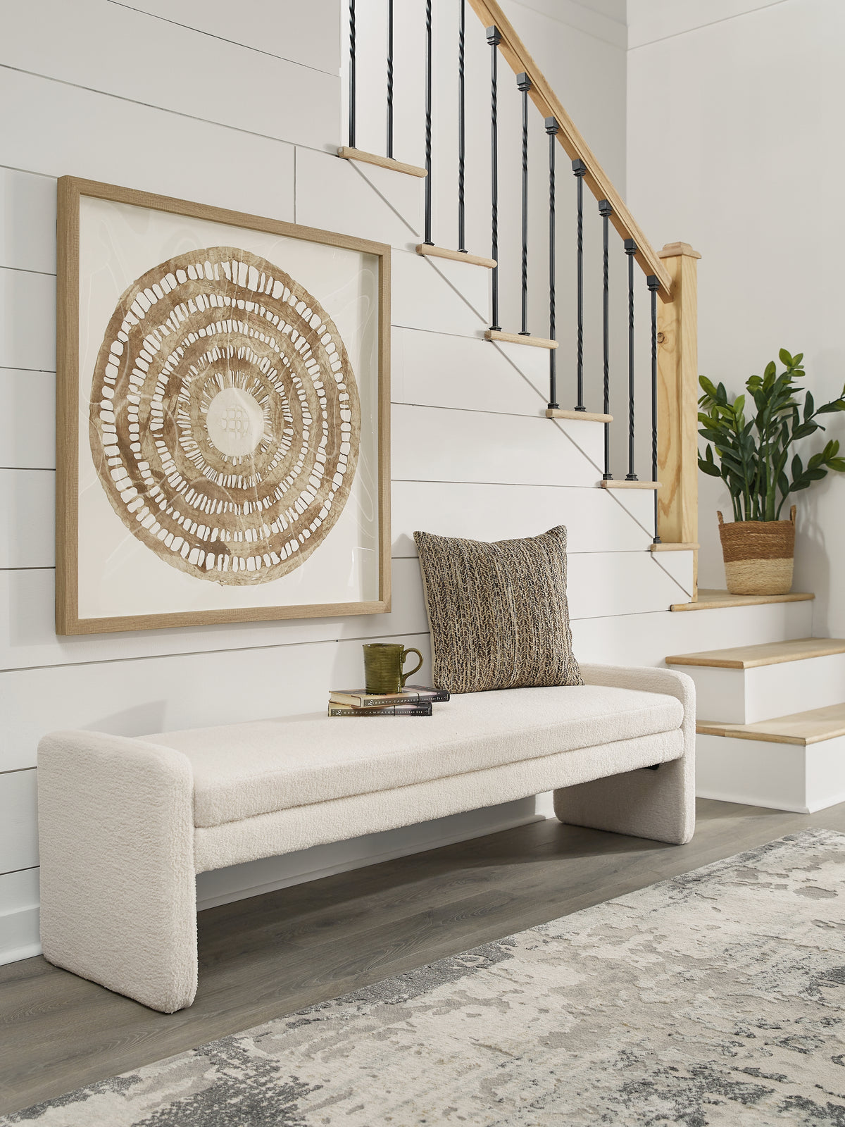 A2Z Furniture - Ashley Furniture - Lembertson Accent Bench - Accent Bench / Ecru / 70"W x 18"D x 19"H - A3000714