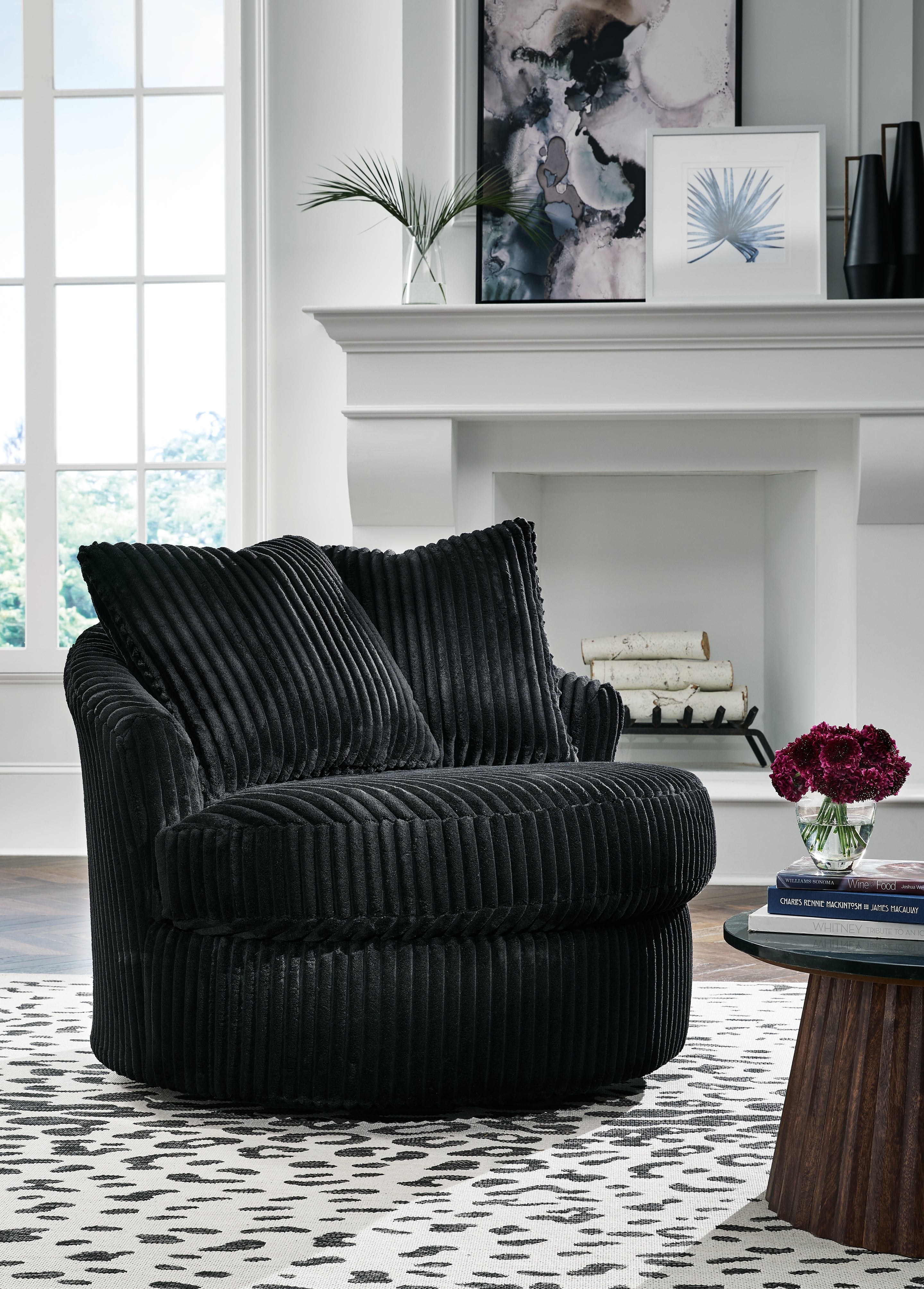 A2Z Furniture - Ashley Furniture - Gramwell Swivel Accent Chair - Swivel Accent Chair / Onyx - A3000725