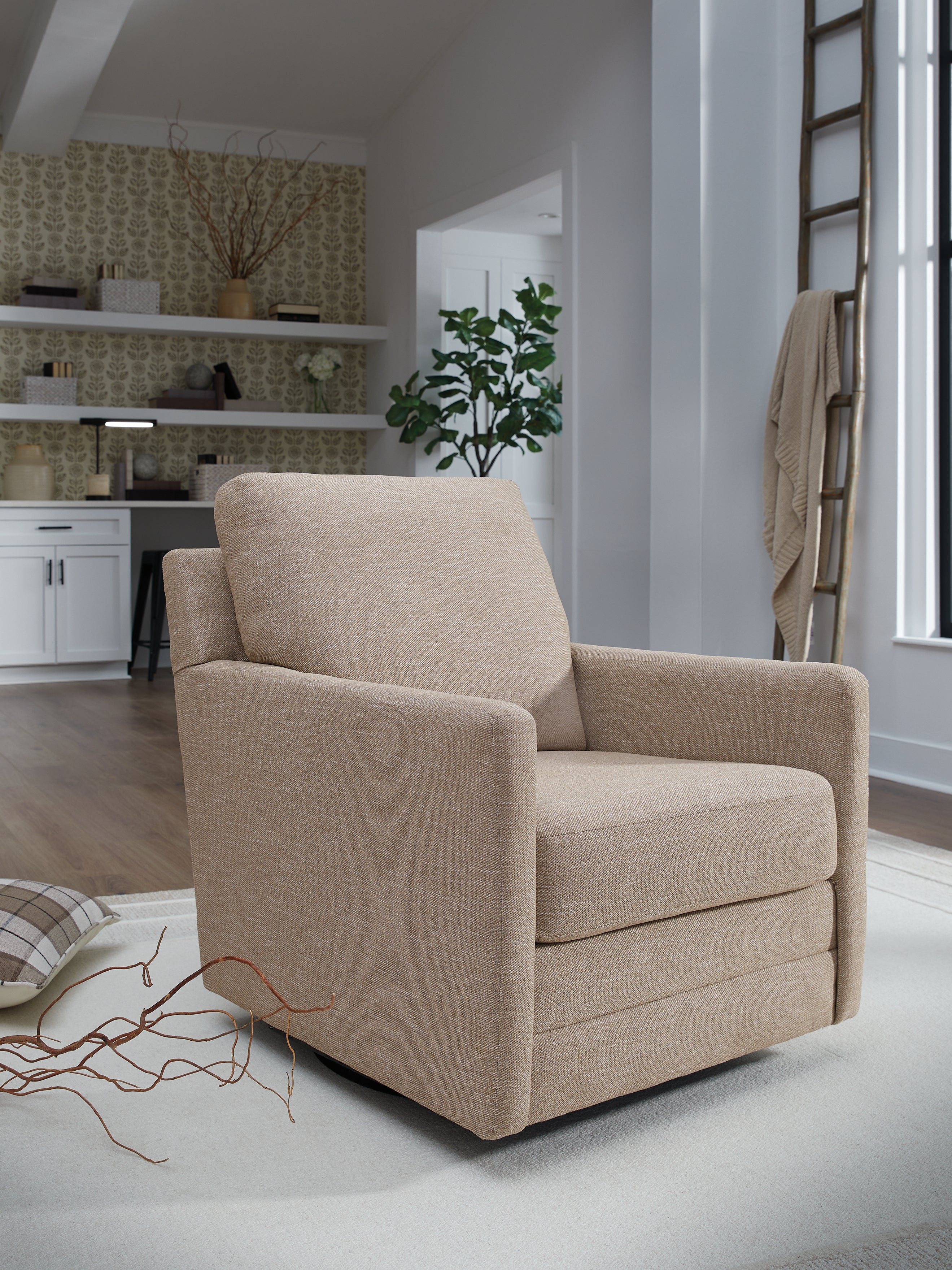 A2Z Furniture - Ashley Furniture - Freybourne Next-Gen Nuvella Swivel Accent Chair - Swivel Accent Chair / Twill - A3000736