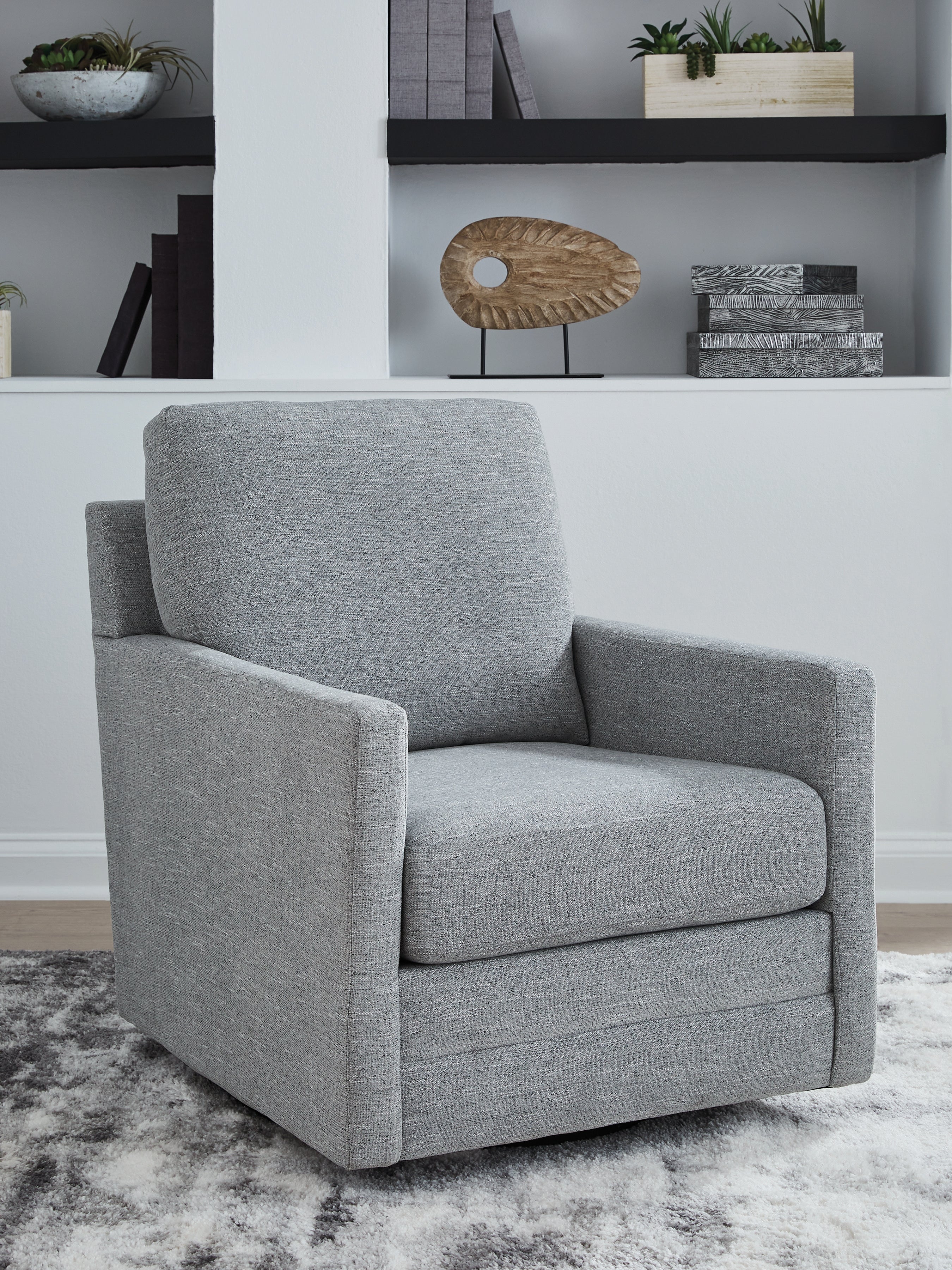 A2Z Furniture - Ashley Furniture - Freybourne Next-Gen Nuvella Swivel Accent Chair - Swivel Accent Chair / Pewter - A3000737