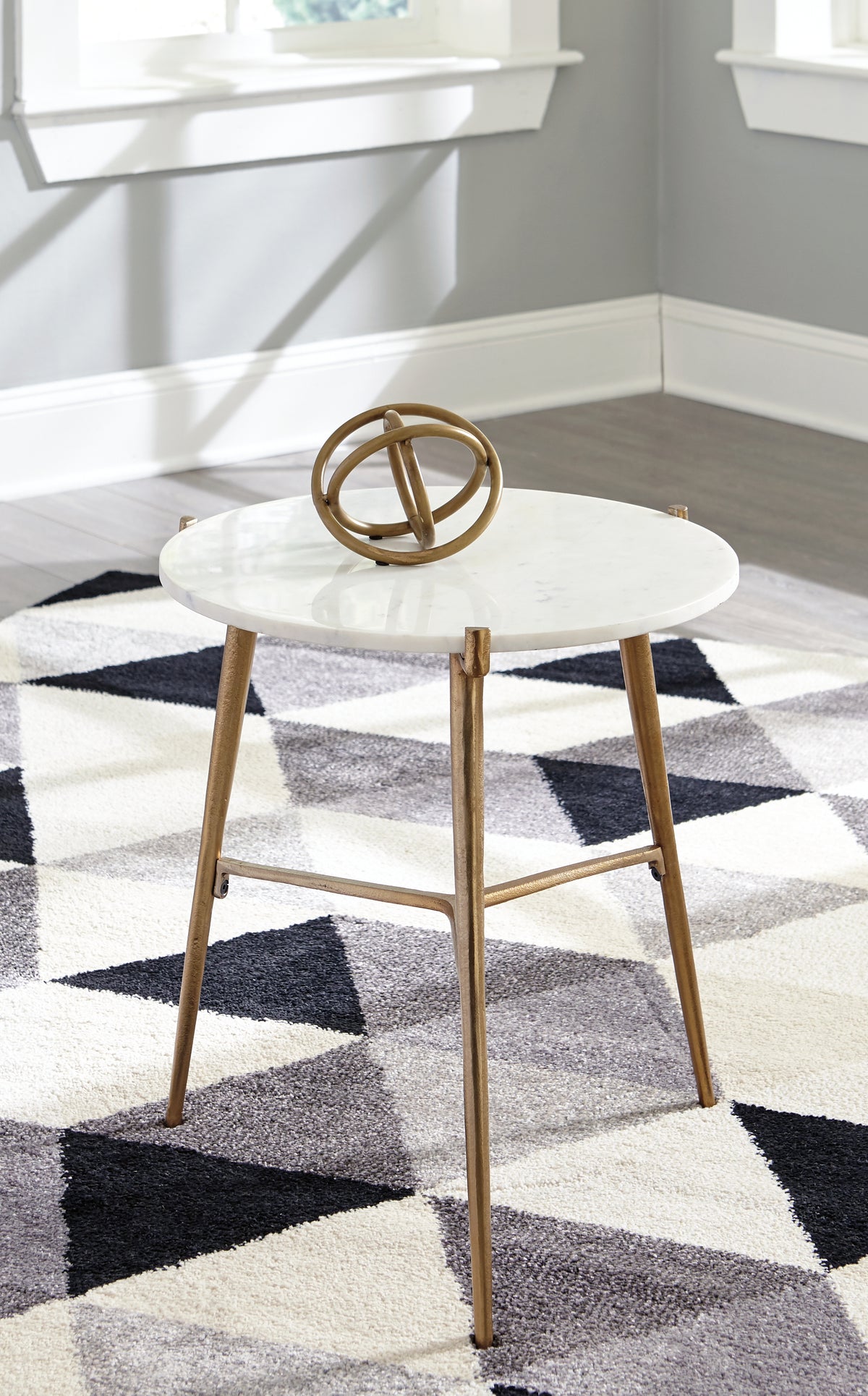 A2Z Furniture - Ashley Furniture - Chadton Accent Table - Accent Table / White/Gold Finish - A4000004