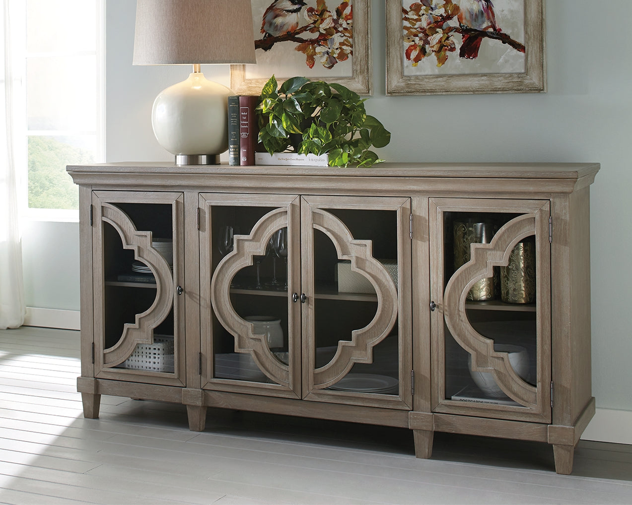 A2Z Furniture - Ashley Furniture - Fossil Ridge Accent Cabinet - Accent Cabinet / Gray - A4000037
