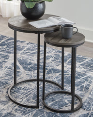 A2Z Furniture - Ashley Furniture - Briarsboro Accent Table (Set of 2) - Accent Table Set (Set of 2) / Black/Gray - A4000231