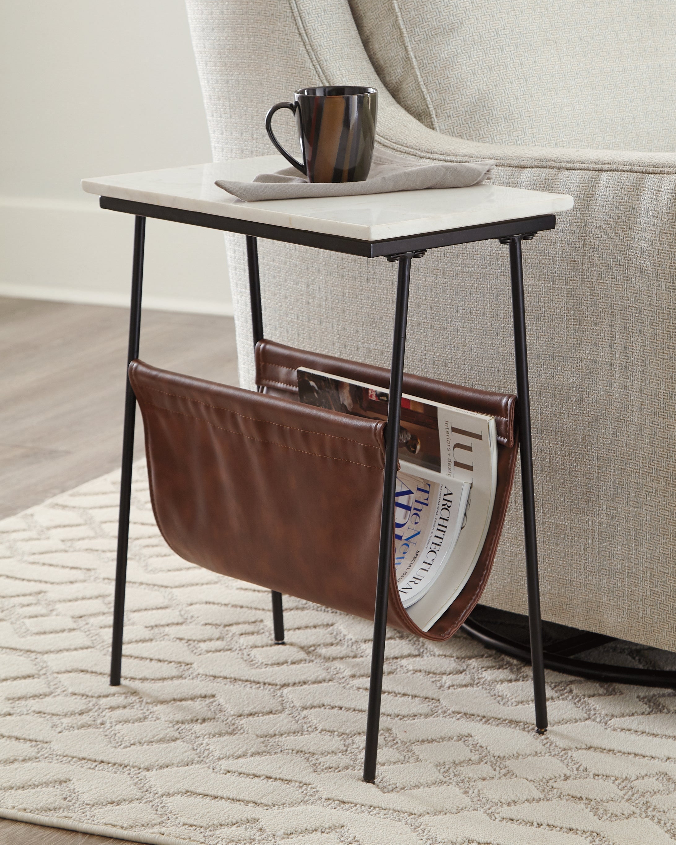 A2Z Furniture - Ashley Furniture - Etanbury Accent Table - Accent Table / Brown/Black/White - A4000254