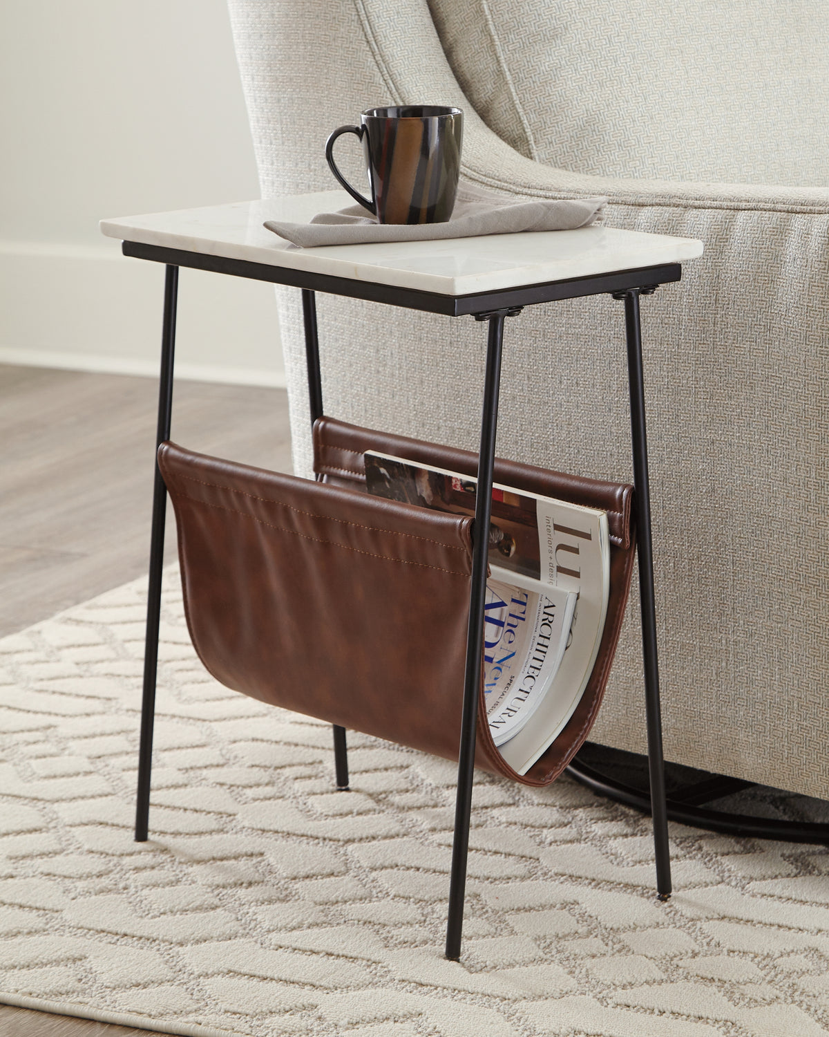 A2Z Furniture - Ashley Furniture - Etanbury Accent Table - Accent Table / Brown/Black/White - A4000254