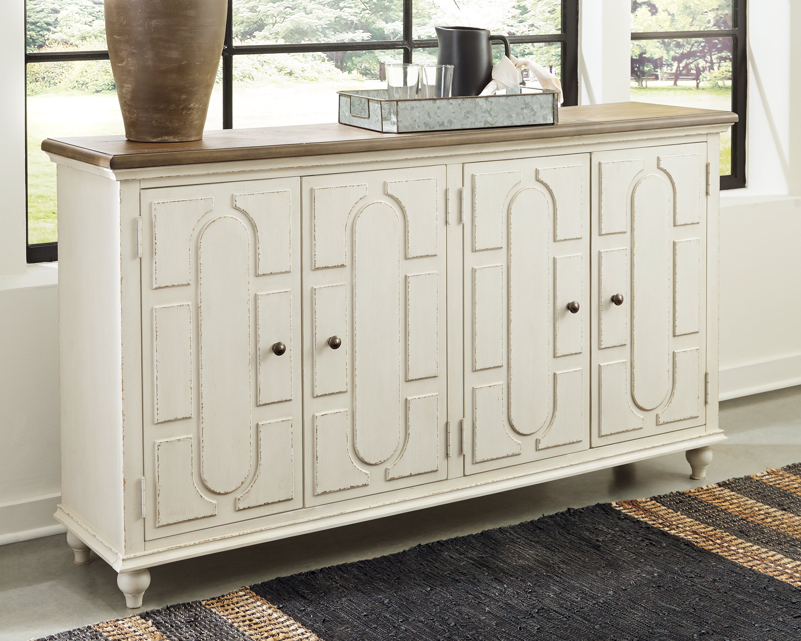 A2Z Furniture - Ashley Furniture - Roranville Accent Cabinet - Accent Cabinet / Antique White - A4000268
