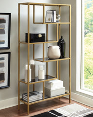 A2Z Furniture - Ashley Furniture - Frankwell Bookcase - Bookcase / Gold Finish - A4000286