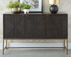 A2Z Furniture - Ashley Furniture - Elinmore Accent Cabinet - Accent Cabinet / Brown/Gold Finish - A4000316