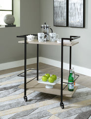 A2Z Furniture - Ashley Furniture - Waylowe Bar Cart - Bar Cart / Brown/Black - A4000389