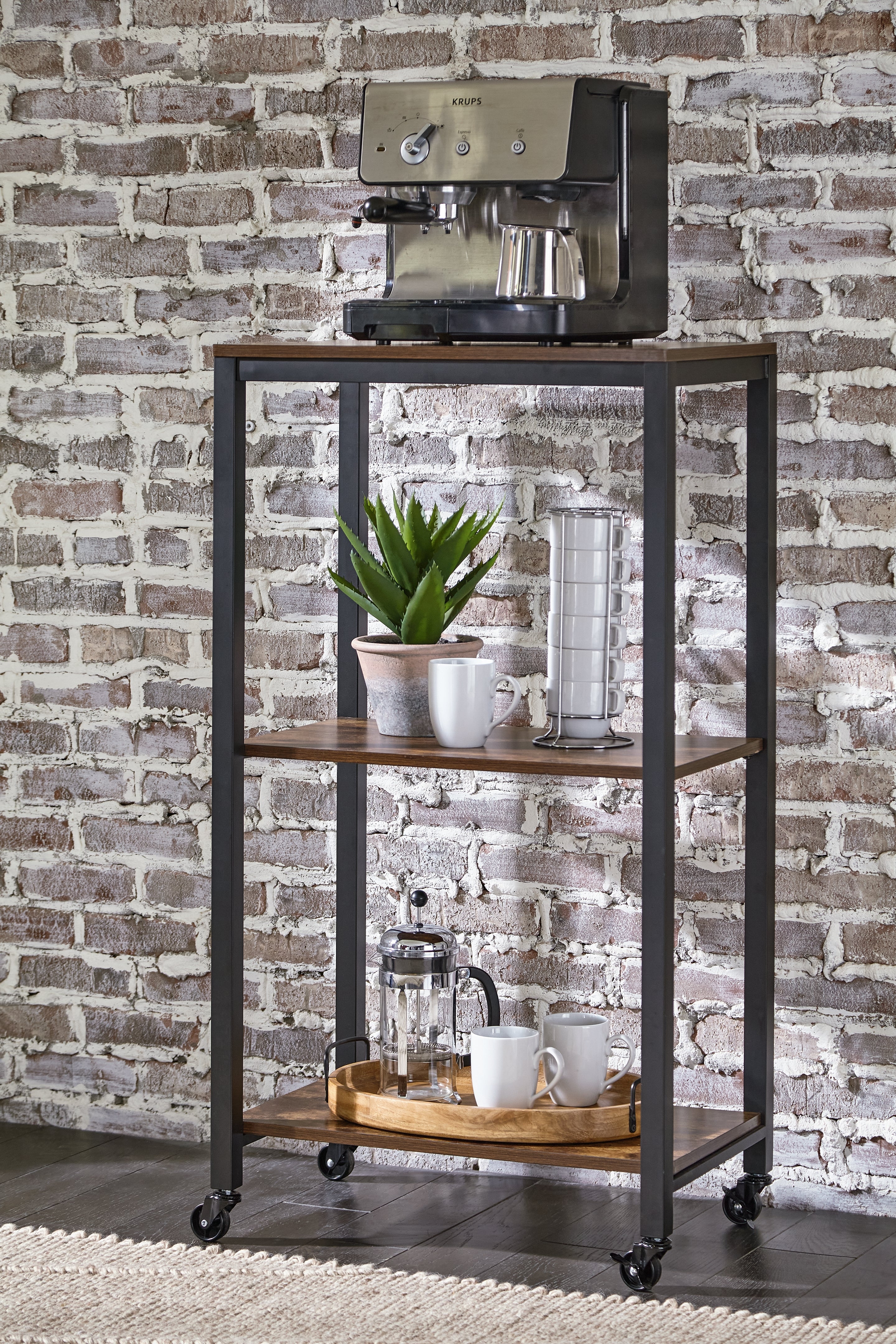 A2Z Furniture - Ashley Furniture - Bevinfield Bar Cart - Bar Cart / Brown/Black - A4000394