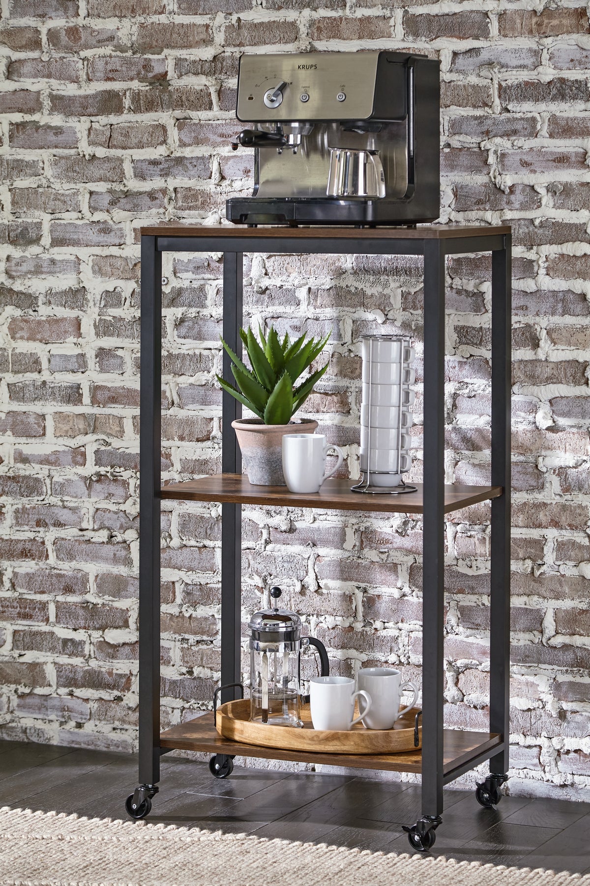 A2Z Furniture - Ashley Furniture - Bevinfield Bar Cart - Bar Cart / Brown/Black - A4000394