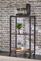 A2Z Furniture - Ashley Furniture - Bevinfield Bar Cart - Bar Cart / Brown/Black - A4000394