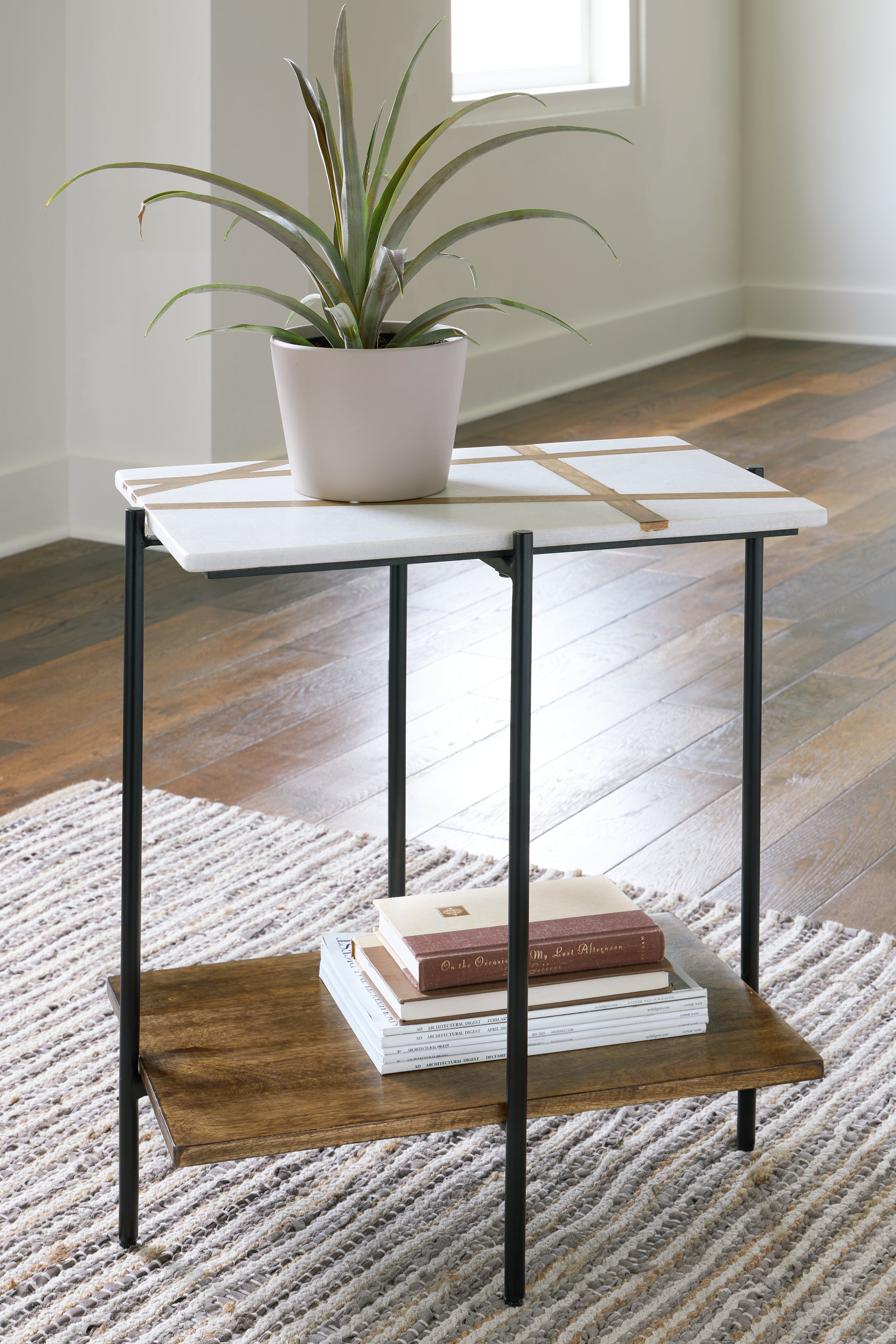 A2Z Furniture - Ashley Furniture - Braxmore Accent Table - Accent Table / White/Light Brown - A4000525