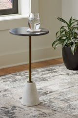 A2Z Furniture - Ashley Furniture - Caramont Accent Table - Accent Table / Black/White/Gold Finish - A4000540