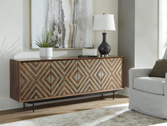 A2Z Furniture - Ashley Furniture - Dreggan Accent Cabinet - Accent Cabinet / Brown/Gold Finish - A4000577