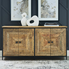 A2Z Furniture - Ashley Furniture - Camney Accent Cabinet - Accent Cabinet / Brown/Black - A4000581