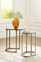 A2Z Furniture - Ashley Furniture - Irmaleigh Accent Table (Set of 2) - Accent Table Set (Set of 2) / Antique Gold Finish - A4000624