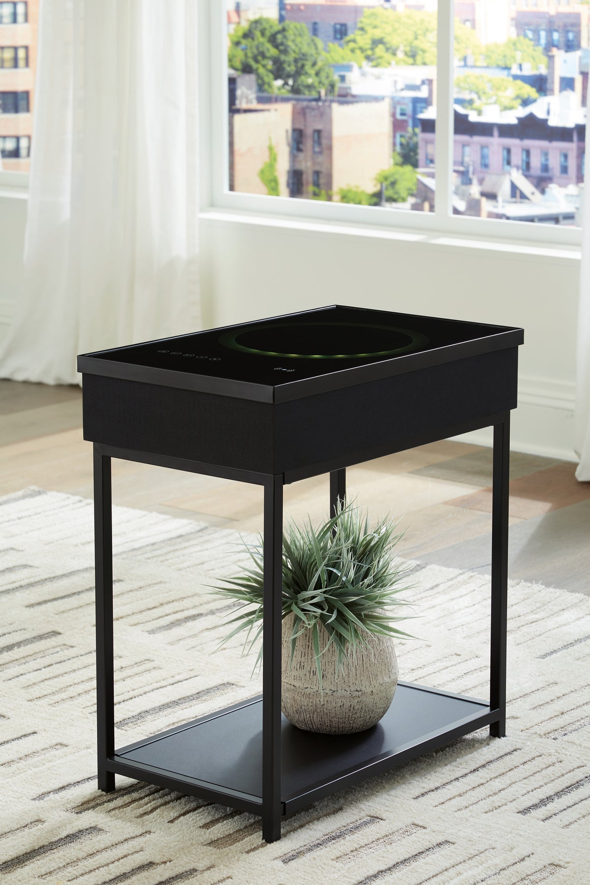 A2Z Furniture - Ashley Furniture - Gemmet Accent Table with Speaker - Accent Table with Speaker / Black - A4000643