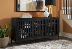 A2Z Furniture - Ashley Furniture - Vallisburg Accent Cabinet - Accent Cabinet / Black/Natural - A4000644