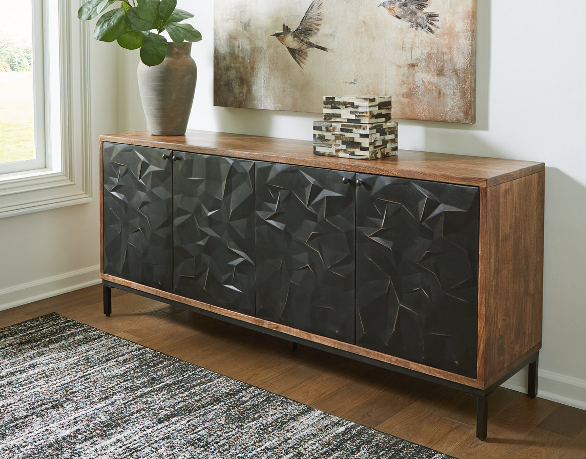 A2Z Furniture - Ashley Furniture - Dorannby Accent Cabinet - Accent Cabinet / Black/Brown - A4000649