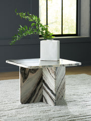 A2Z Furniture - Ashley Furniture - Baretton Accent Coffee Table - Accent Cocktail Table / Black/White/Taupe - A4000670