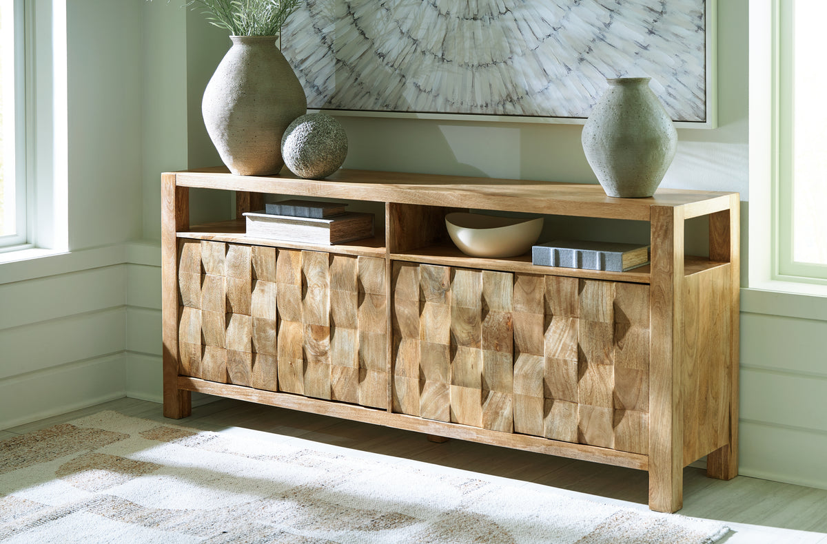 A2Z Furniture - Ashley Furniture - Hudwick Accent Cabinet - Accent Cabinet / Natural Brown - A4000672