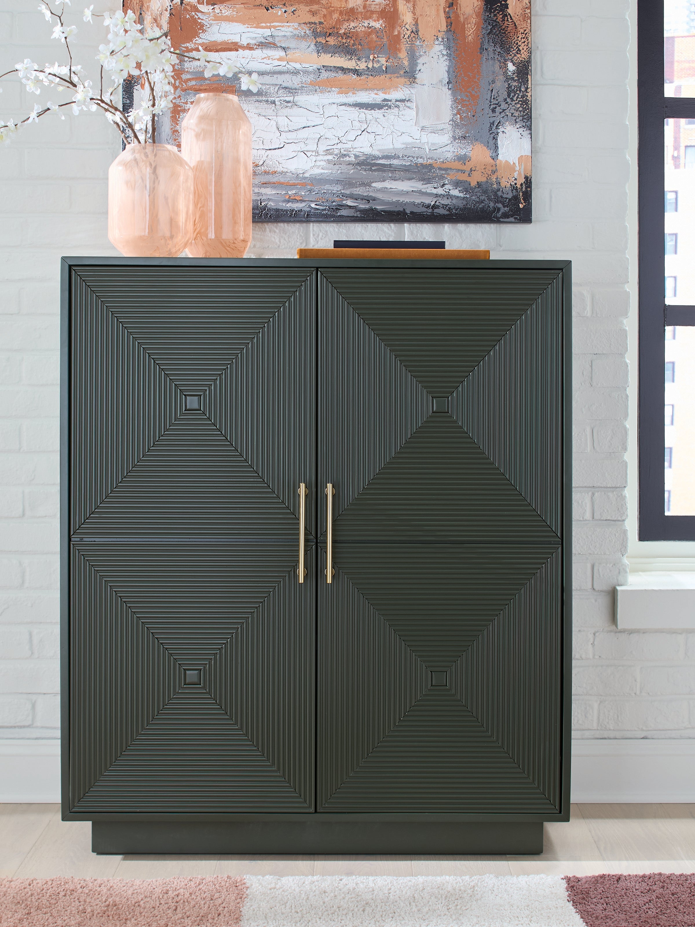 A2Z Furniture - Ashley Furniture - Geirwood Accent Cabinet - Accent Cabinet / Dark Green - A4000676