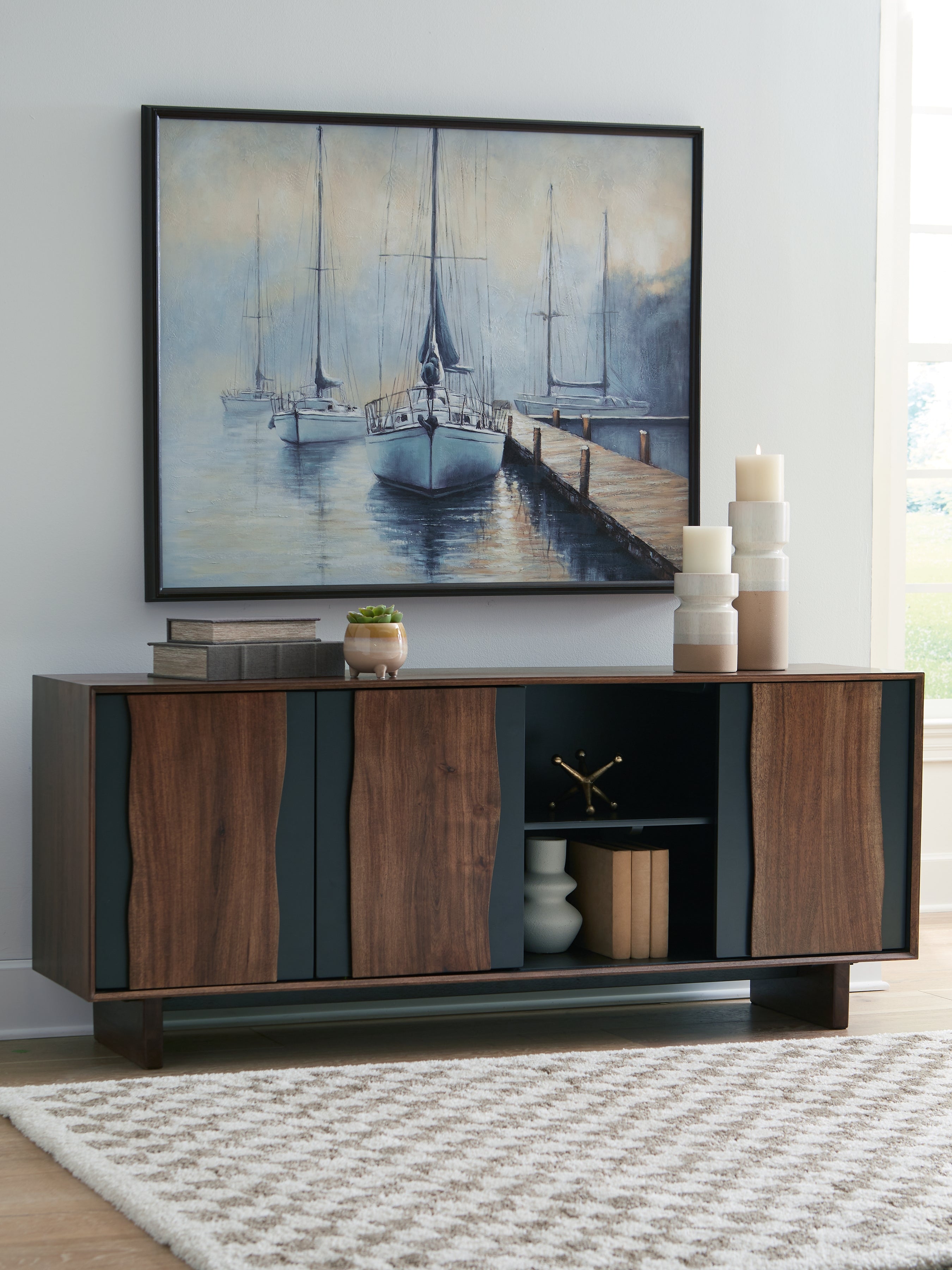A2Z Furniture - Ashley Furniture - Welby Accent Cabinet - Accent Cabinet / Brown/Charcoal - A4000679