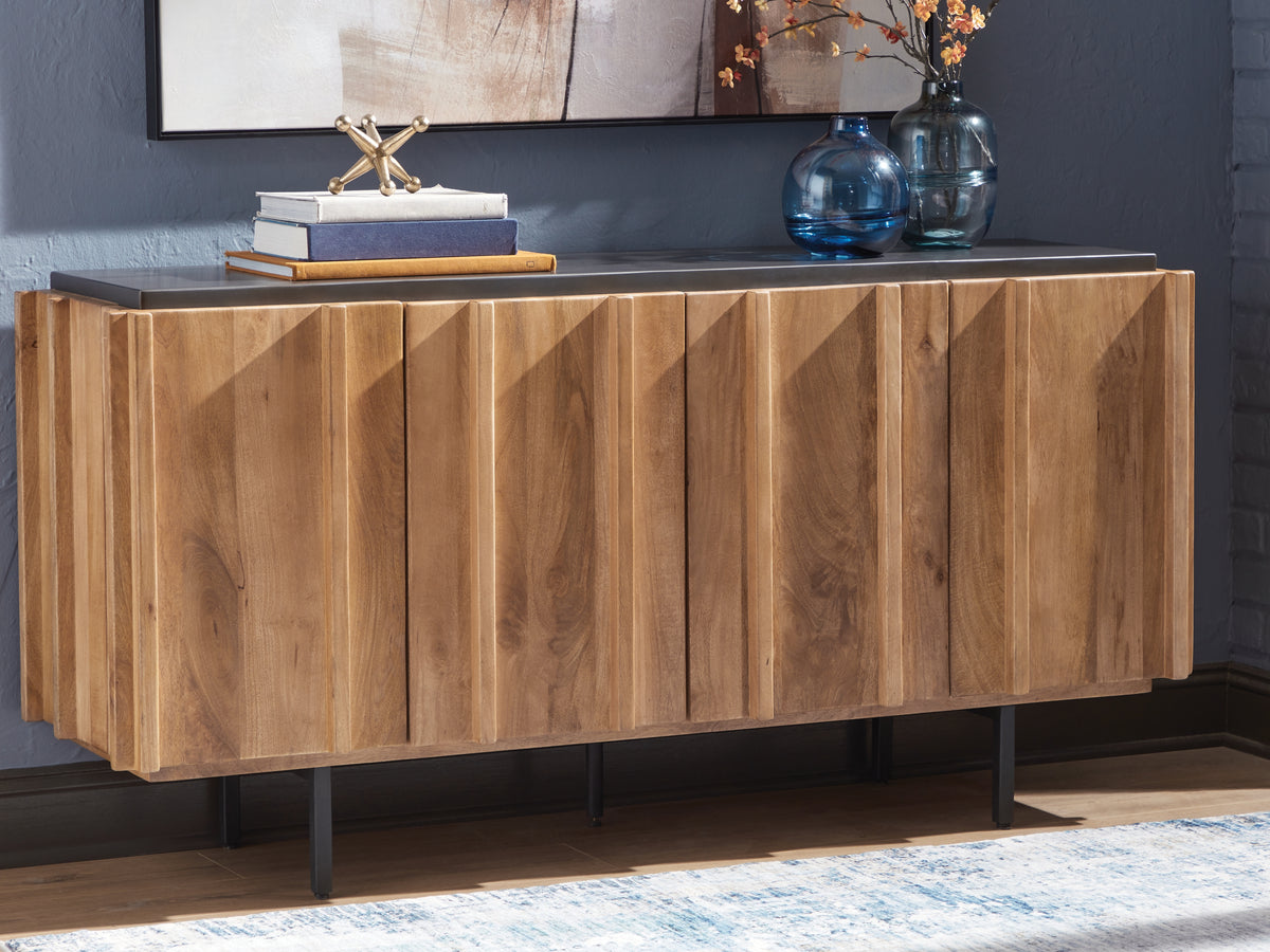 A2Z Furniture - Ashley Furniture - Quintavious Accent Cabinet - Accent Cabinet / Brown/Charcoal - A4000685