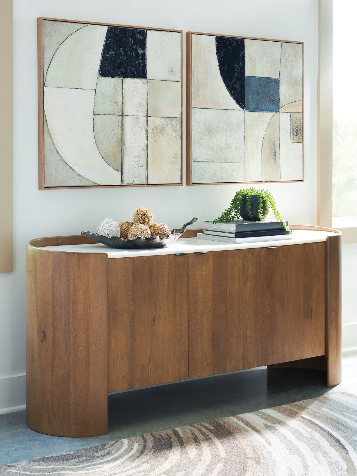 A2Z Furniture - Ashley Furniture - Fitzroy Accent Cabinet - Accent Cabinet / Brown/White - A4000688