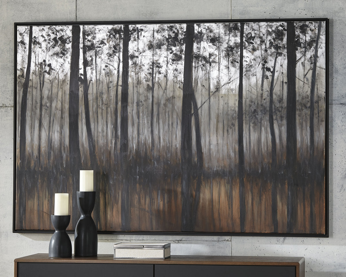 A2Z Furniture - Ashley Furniture - Philyra Wall Decor - Wall Art / Black/Orange/Silver - A8000253