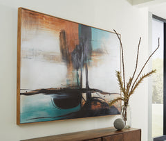 A2Z Furniture - Ashley Furniture - Brunonia Wall Decor - Wall Art / Teal/Orange/Black - A8000337
