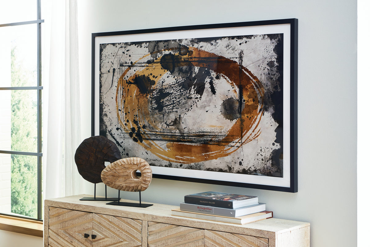 A2Z Furniture - Ashley Furniture - Clefting Wall Decor - Wall Art / Black/Caramel/Tan - A8000374