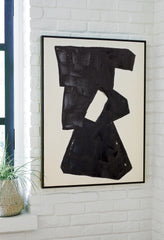 A2Z Furniture - Ashley Furniture - Garviery Wall Decor - Wall Art / Black/Cream - A8000385