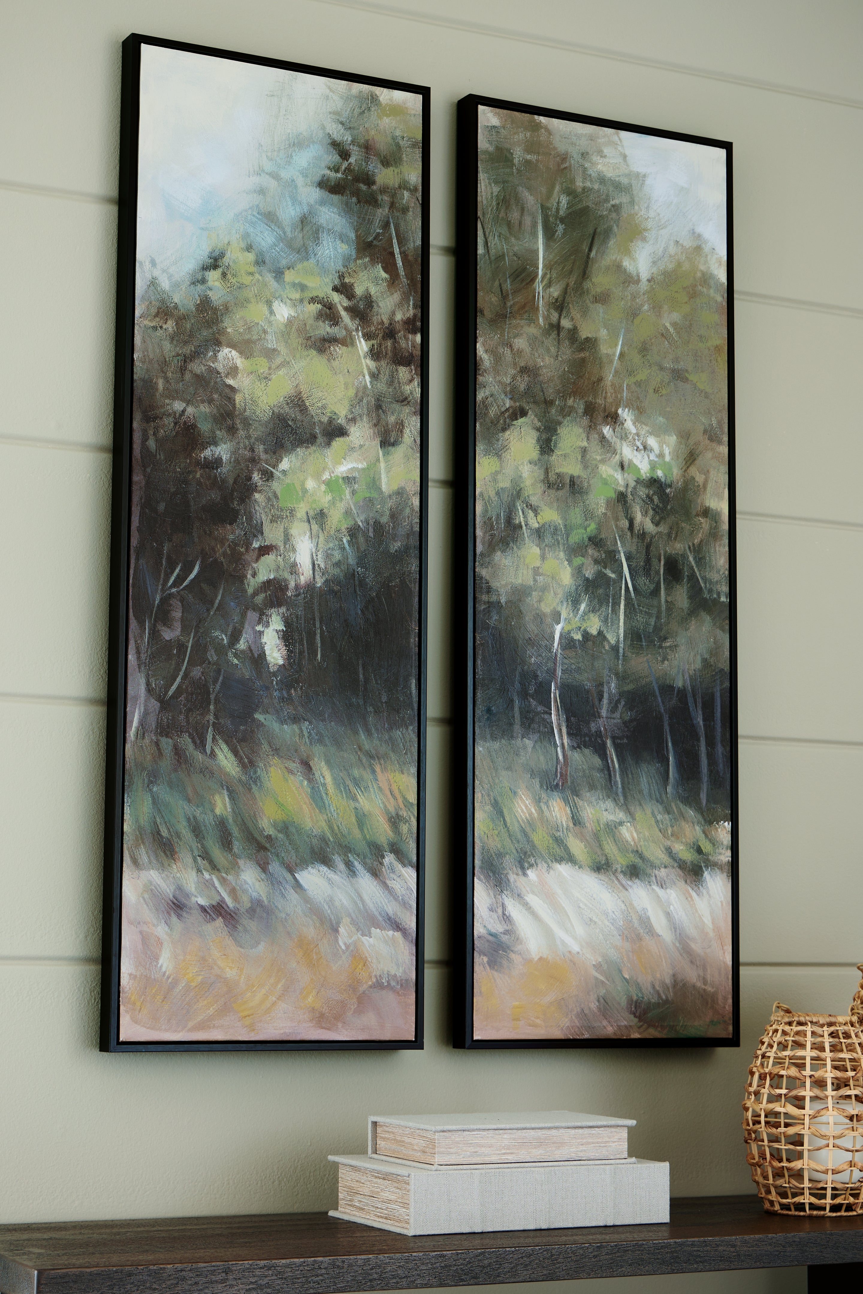 A2Z Furniture - Ashley Furniture - Dansot Wall Decor - Wall Art Set (Set of 2) / Green/Brown - A8000393