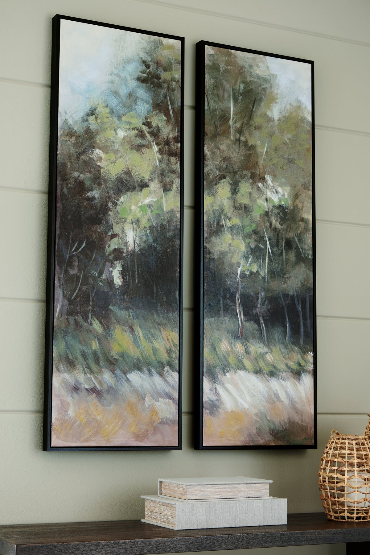 A2Z Furniture - Ashley Furniture - Dansot Wall Decor - Wall Art Set (Set of 2) / Green/Brown - A8000393