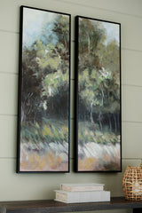 A2Z Furniture - Ashley Furniture - Dansot Wall Decor - Wall Art Set (Set of 2) / Green/Brown - A8000393