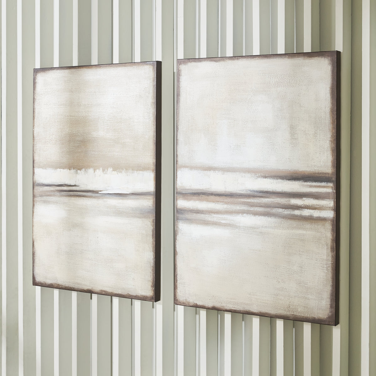 A2Z Furniture - Ashley Furniture - Brockdunn Wall Decor - Wall Art Set (Set of 2) / Tan/Brown - A8000403
