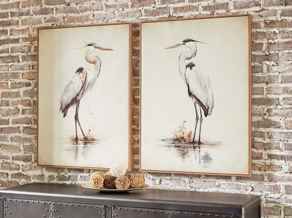 A2Z Furniture - Ashley Furniture - Aubinell Wall Decor - Wall Art Set (Set of 2) / Beige - A8000414