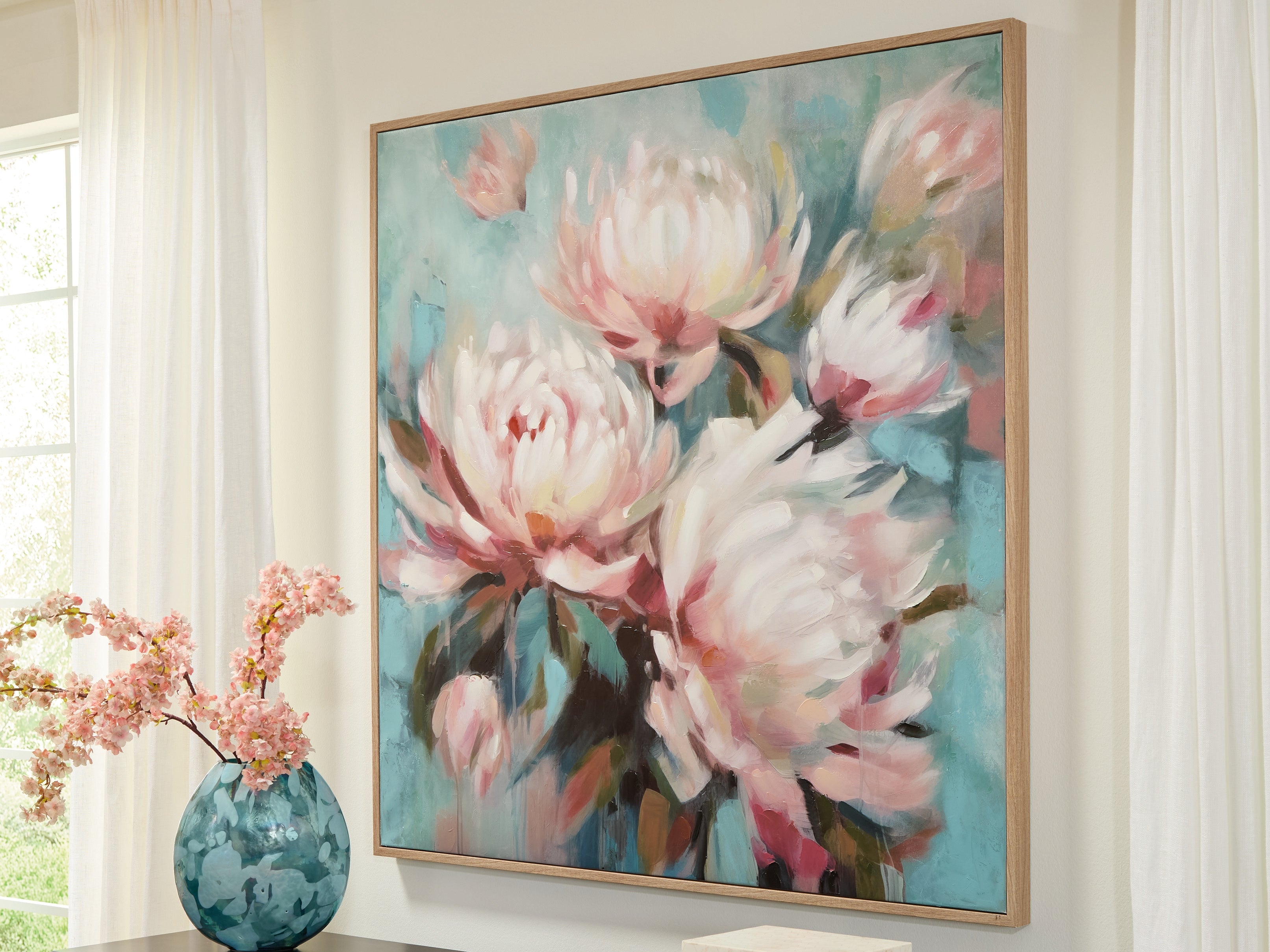 A2Z Furniture - Ashley Furniture - Parryville Wall Decor - Wall Art / Aqua/Pink - A8000440