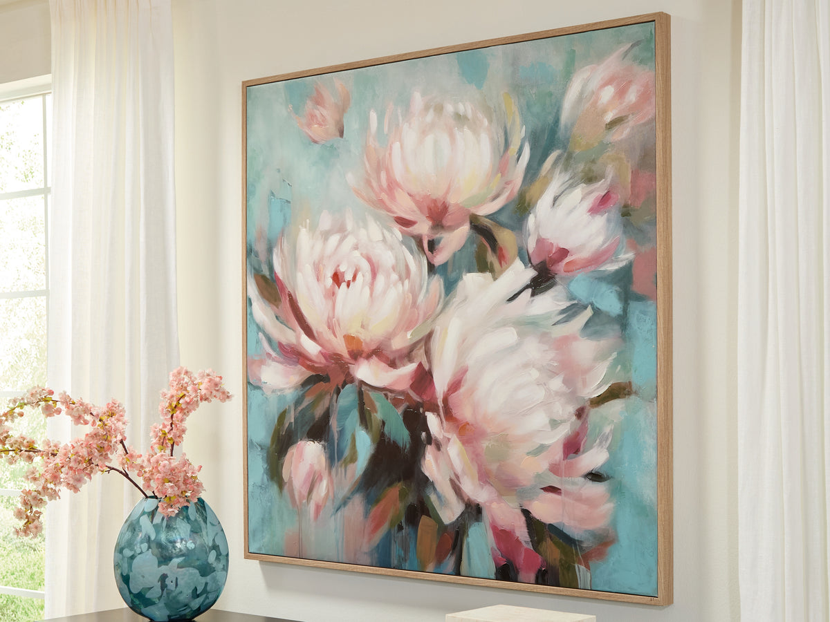 A2Z Furniture - Ashley Furniture - Parryville Wall Decor - Wall Art / Aqua/Pink - A8000440