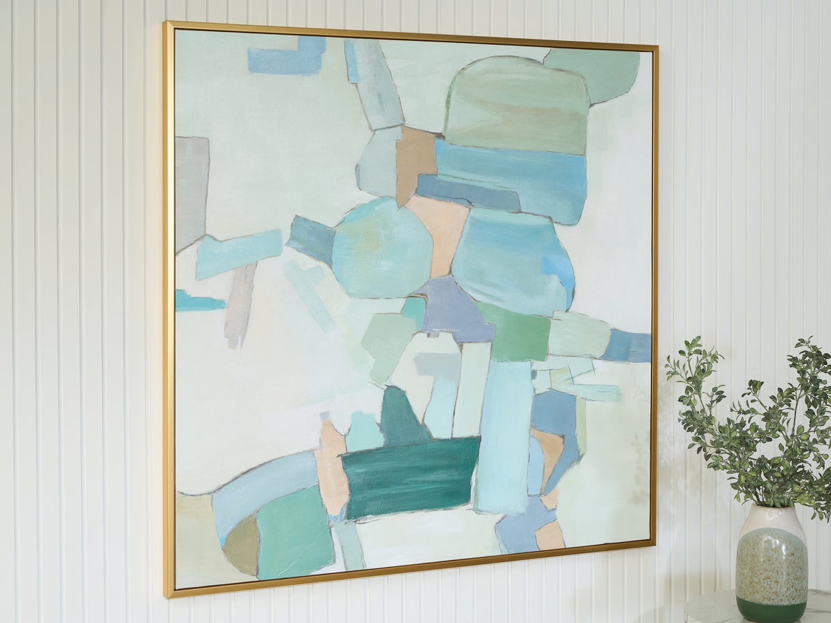 A2Z Furniture - Ashley Furniture - Wynburn Wall Decor - Wall Art / White/Blue/Green - A8000442