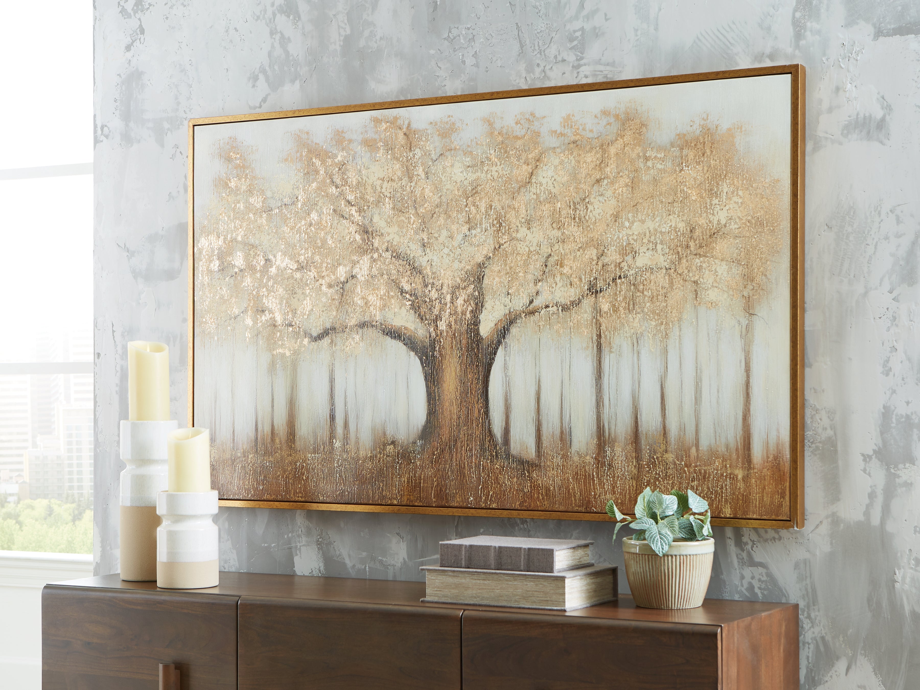 A2Z Furniture - Ashley Furniture - Dalewick Wall Decor - Wall Art / Brown/Gray/Gold Finish - A8000448
