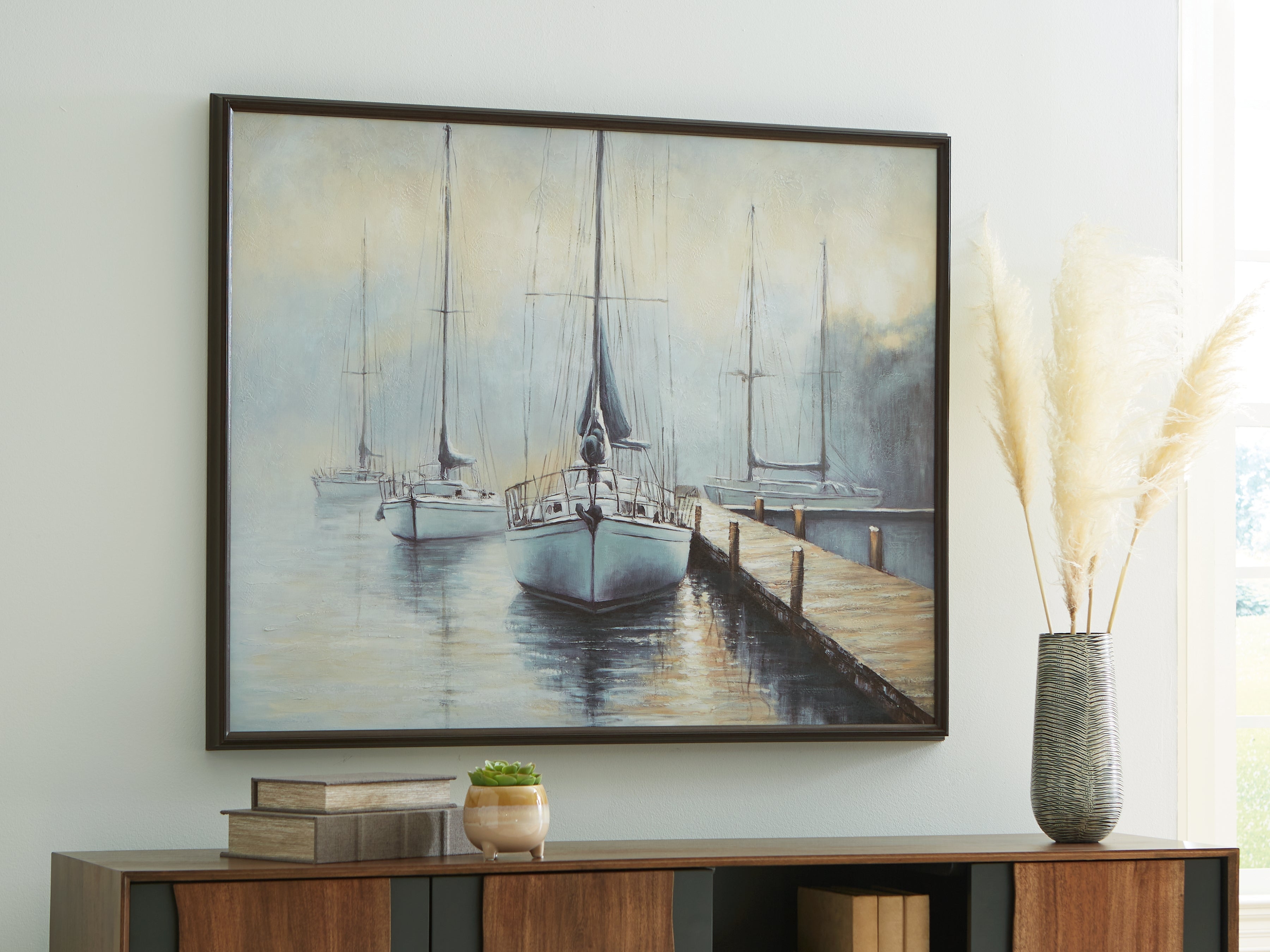 A2Z Furniture - Ashley Furniture - Worthney Wall Decor - Wall Art / Blue/White/Brown - A8000457