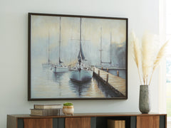 A2Z Furniture - Ashley Furniture - Worthney Wall Decor - Wall Art / Blue/White/Brown - A8000457