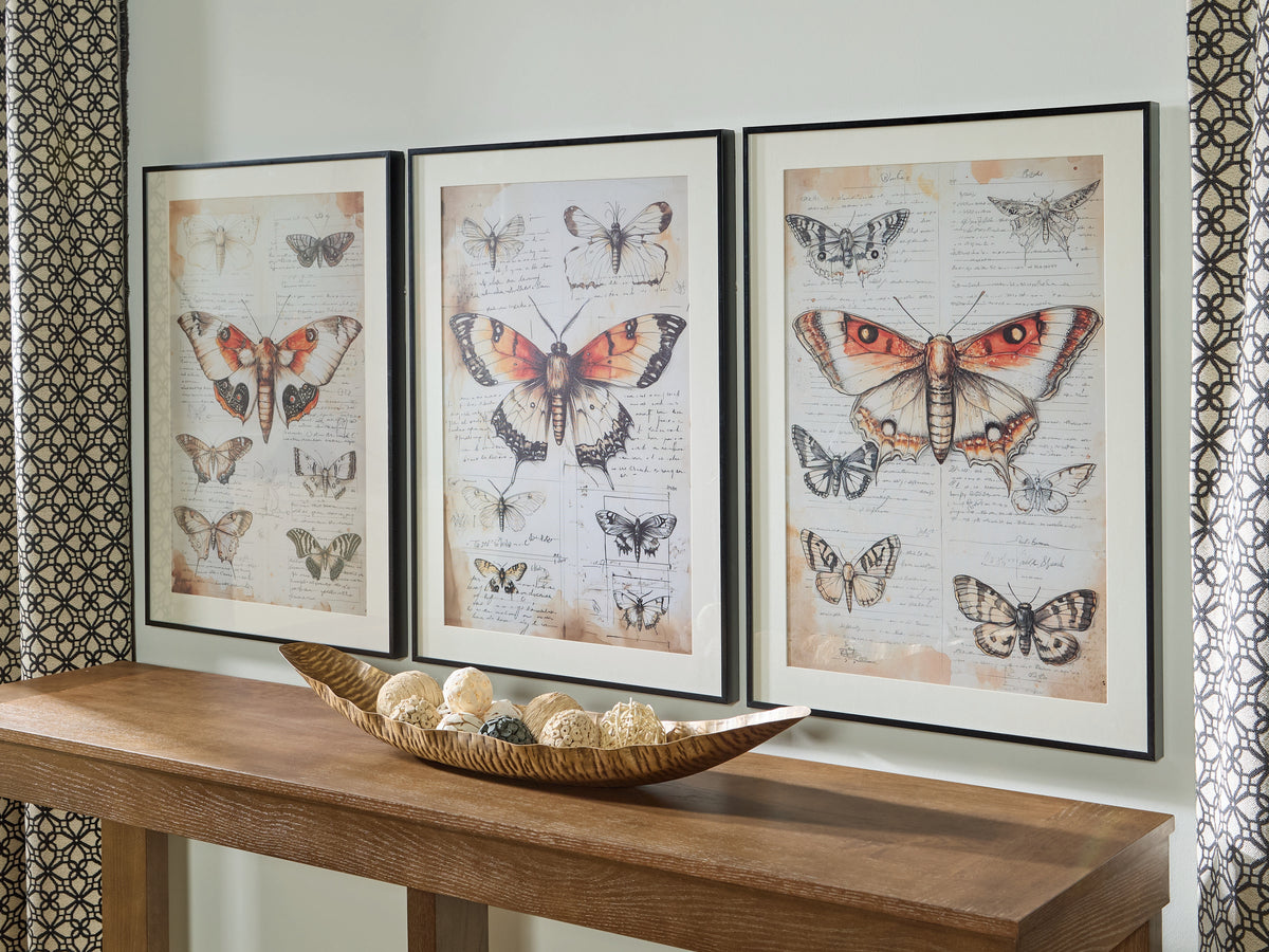 A2Z Furniture - Ashley Furniture - Jossletts Wall Decor - Wall Art Set (3/CN) / Orange/Black/Ivory - A8000490