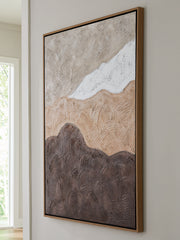 A2Z Furniture - Ashley Furniture - Fanthorne Wall Decor - Wall Art / Tan/Brown/White - A8000500