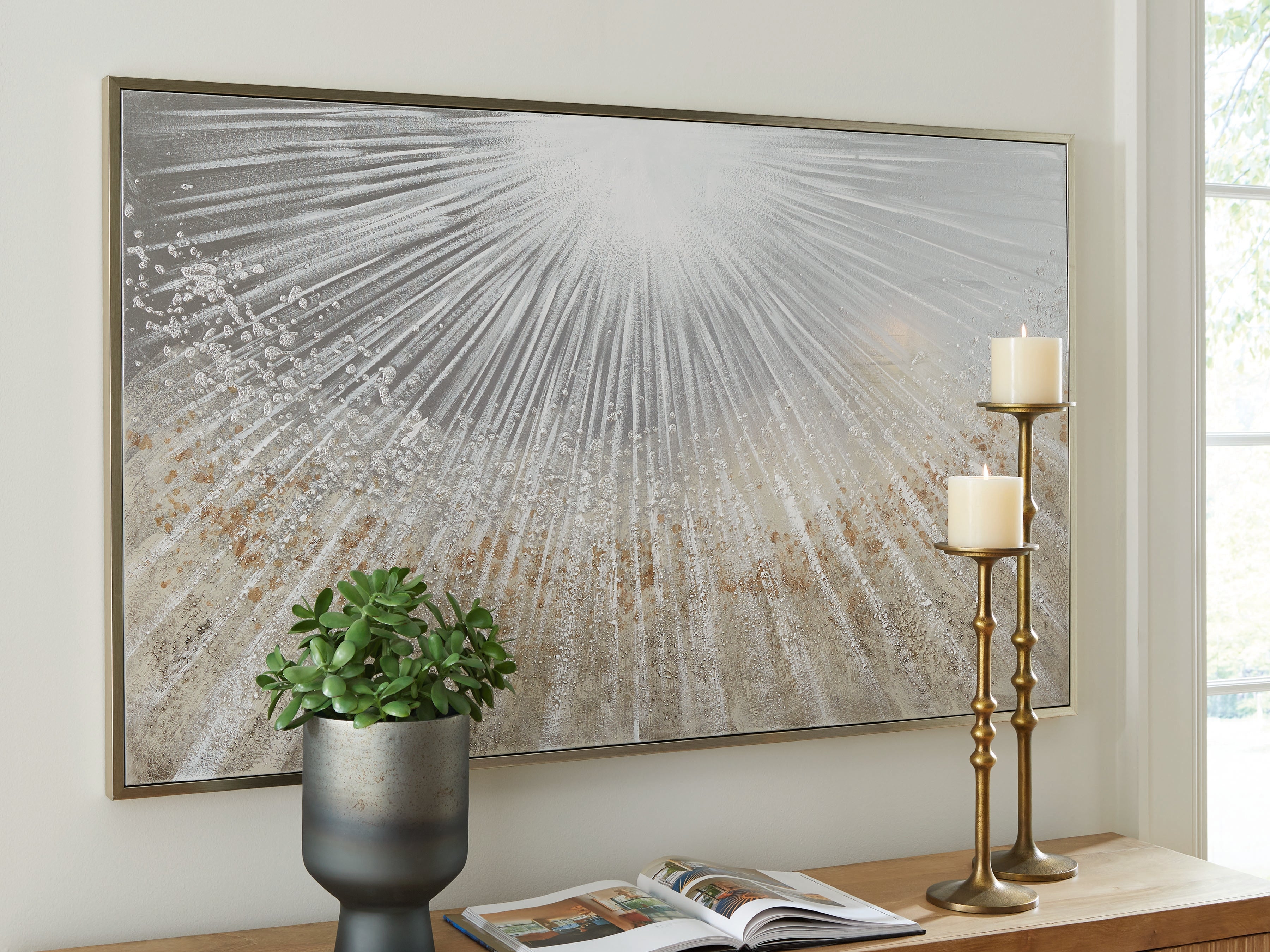 A2Z Furniture - Ashley Furniture - Waldard Wall Decor - Wall Art / Gray/Taupe/White - A8000501