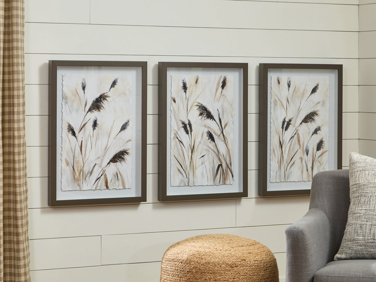 A2Z Furniture - Ashley Furniture - Honslow Wall Decor - Wall Art Set (3/CN) / Brown/Black/White - A8000506